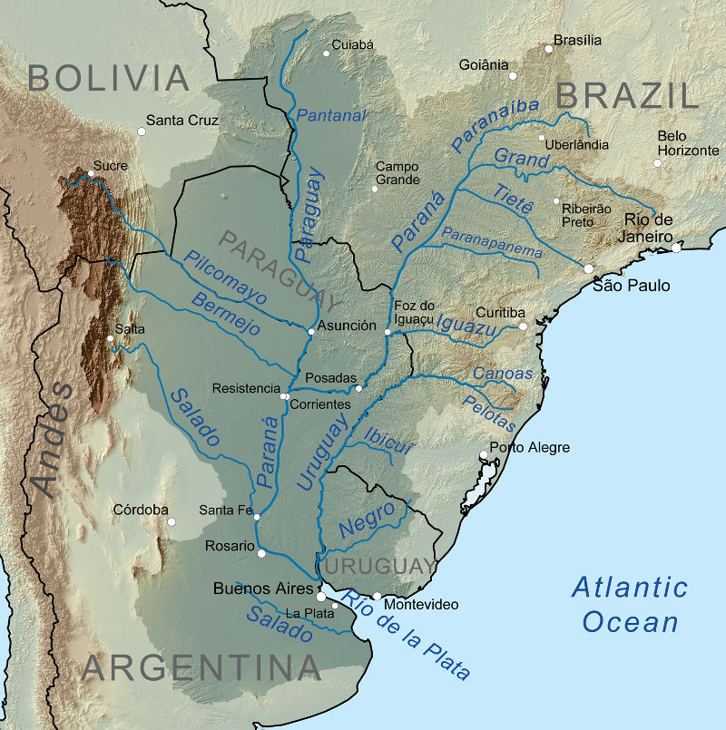 Das Flusssystem des Río de la Plata
