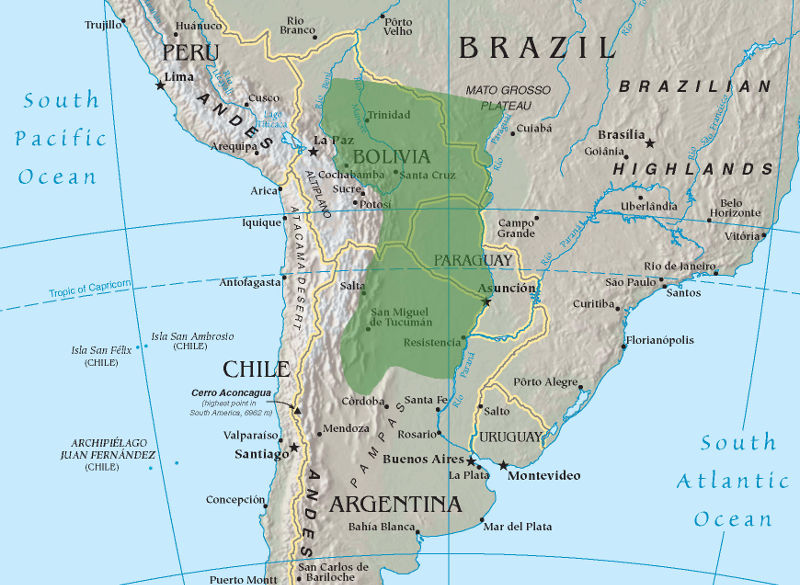Karte Gran Chaco